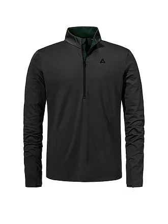 SCHÖFFEL | Zipshirt intimo da uomo Style Pine | schwarz